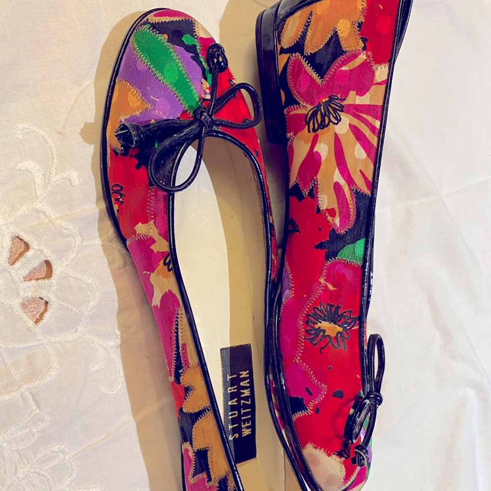 Stuart Weitzman Silk Multicolor Ballet Flats